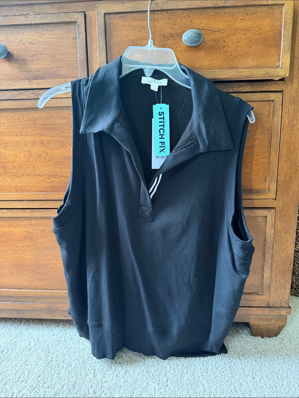 BNWT Women’s Black Sleeveless Polo Top
